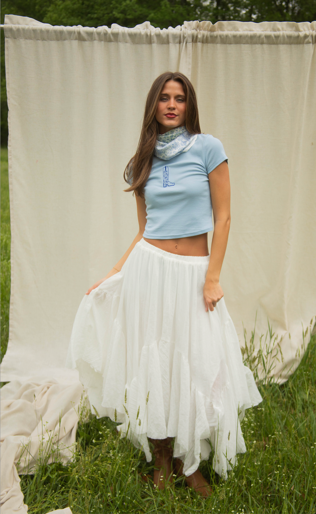 salty cowboy maxi skirt
