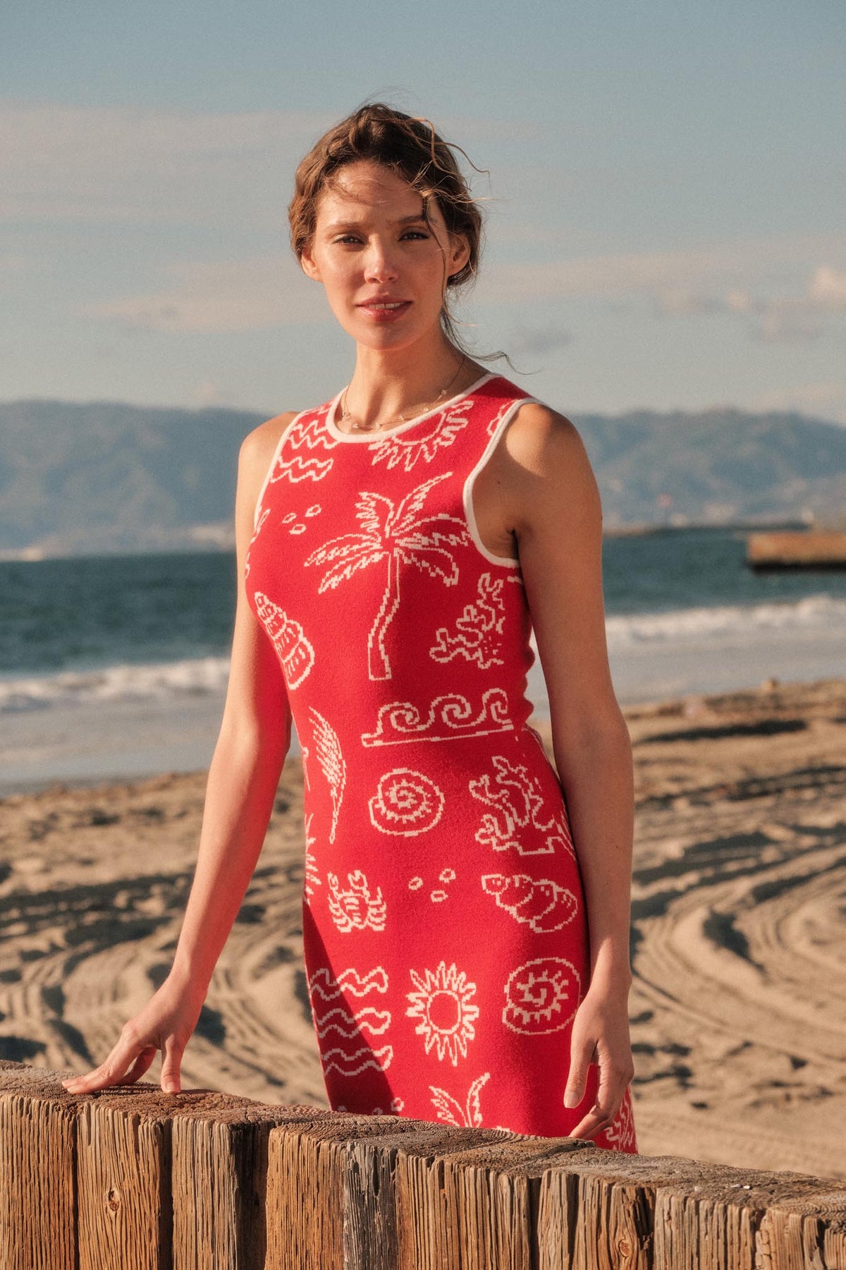Beach Bliss Nautical Jacquard Midi Sweater Dress