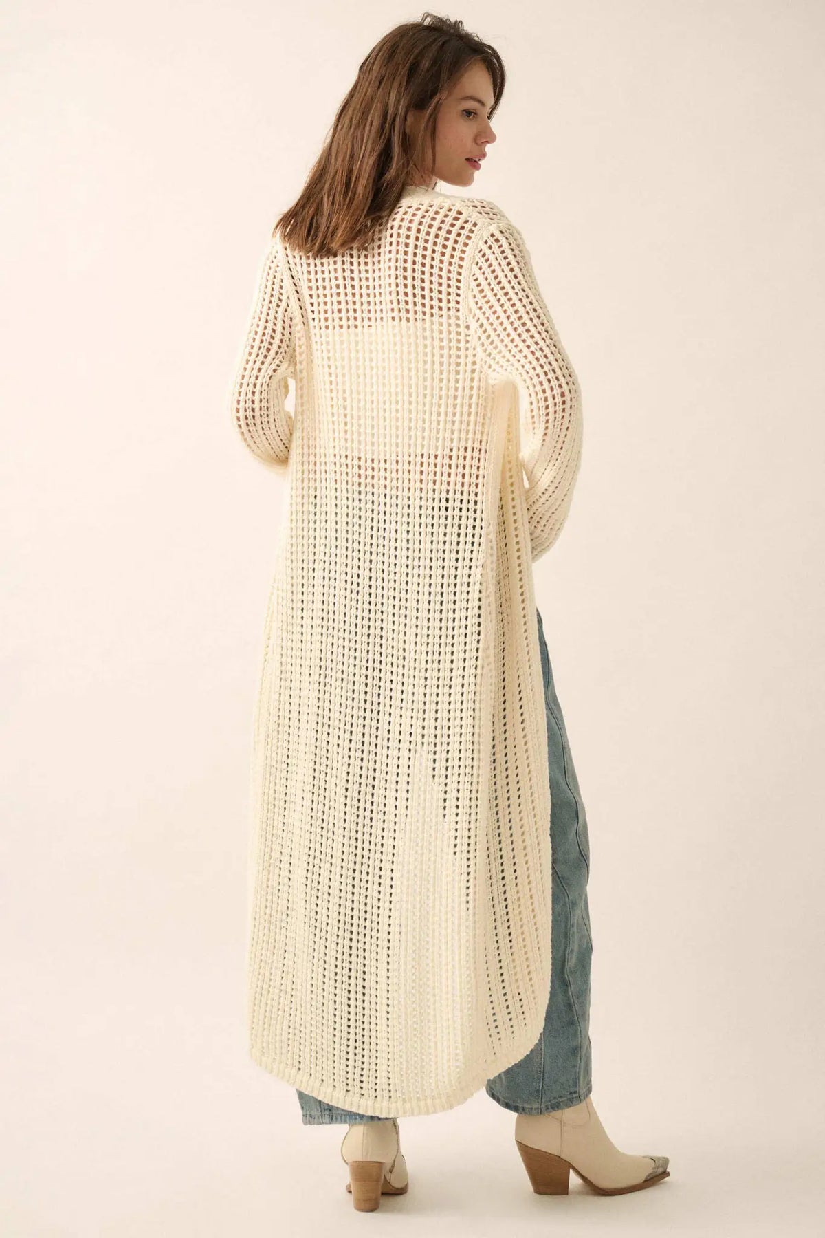 Beautiful Truth Crochet Knit Duster Cardigan