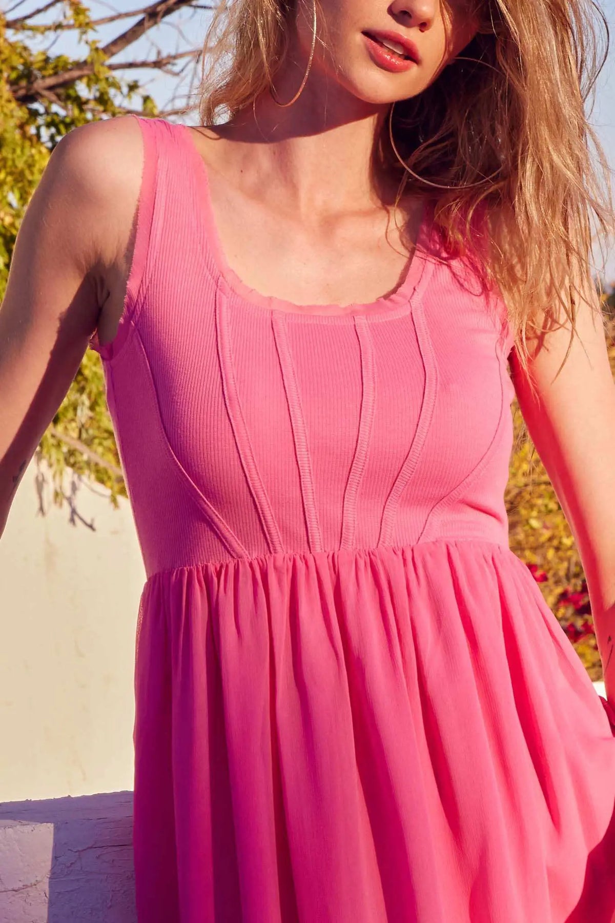 Perfect Afternoon Chiffon and Rib-Knit Maxi Dress