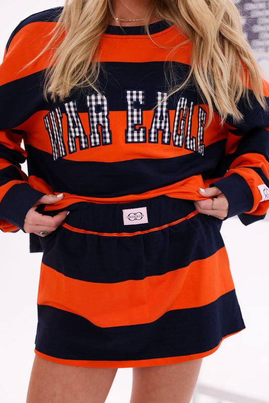 War Eagle Mini Skirt - Auburn Stripe