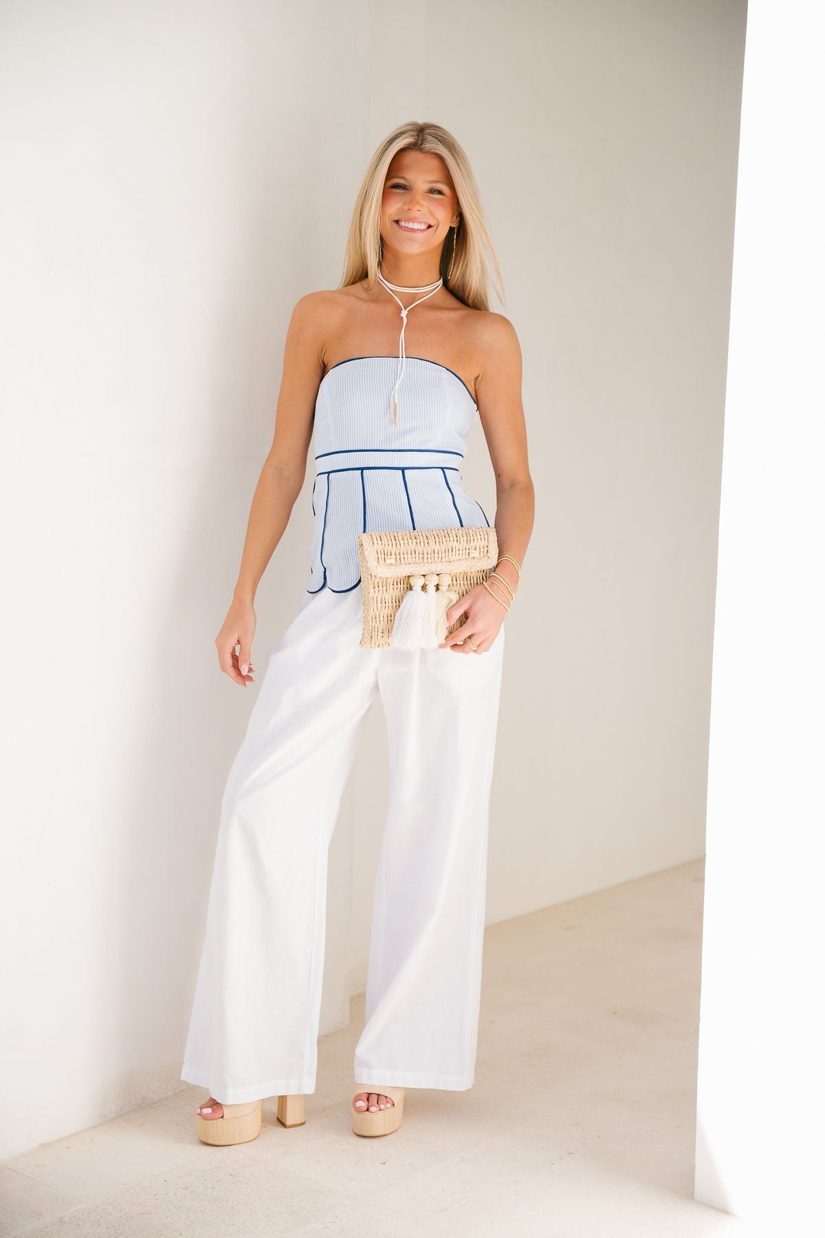 Milo Seersucker Top - Blue