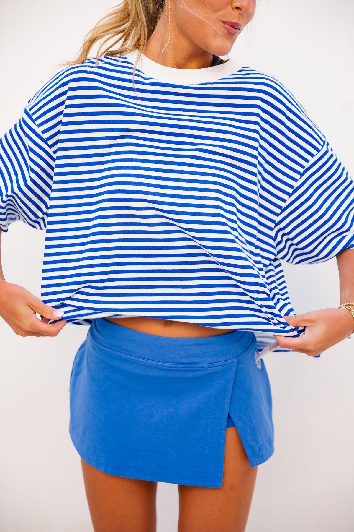 Tackle Stripe Tee - Court Stripe Electric FREE PEOPLE