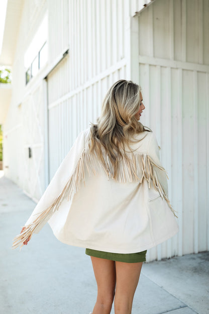 Sierra Fringe Jacket - Cream