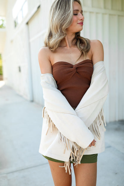 Sierra Fringe Jacket - Cream