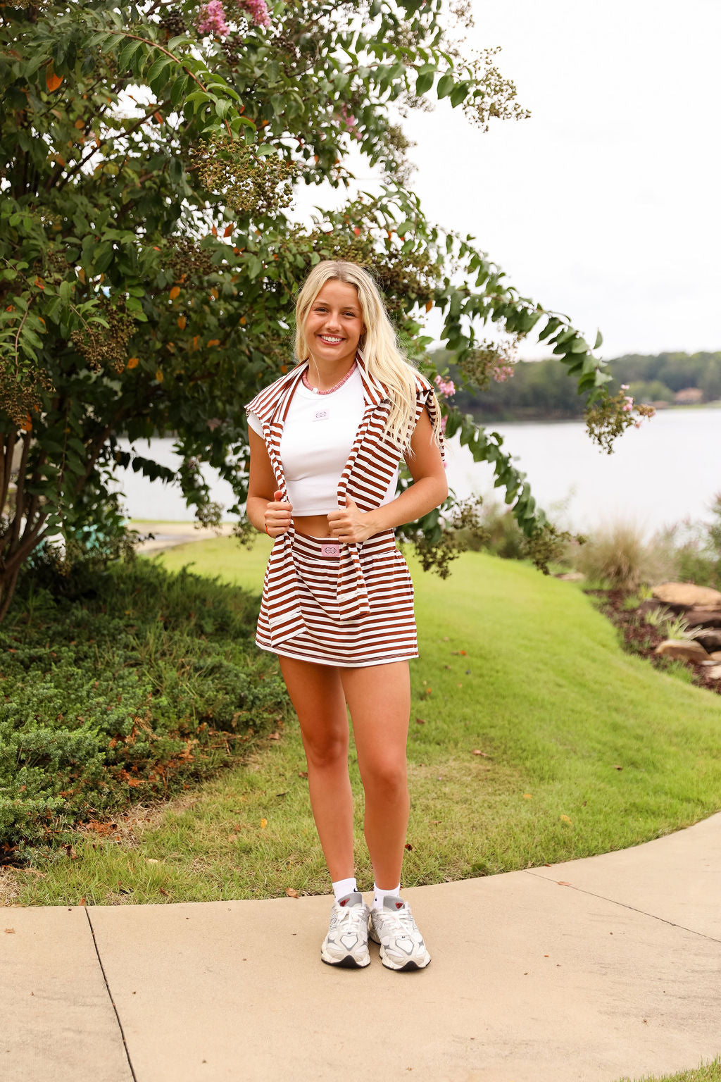 Stripe Coco Mini Skirt - Chocolate