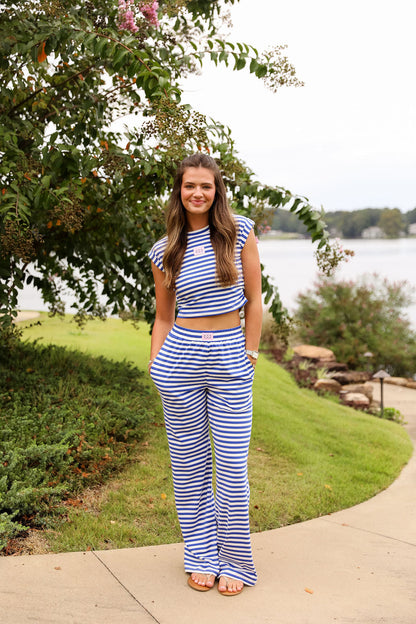 Stripe Baby Tee - Blueberry