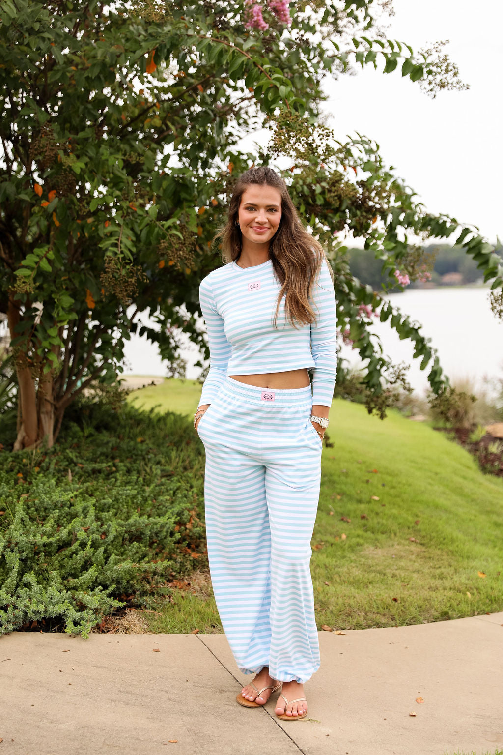 Stripe Skinny Fit Tee - Tiffany Blue
