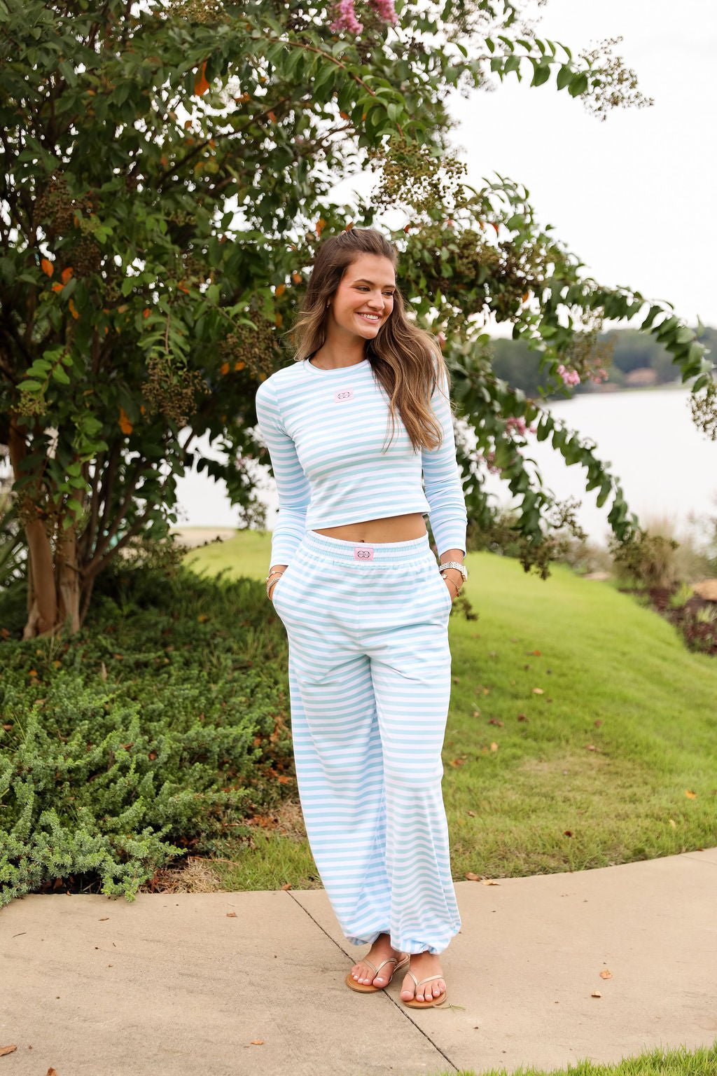Stripe Skinny Fit Tee - Tiffany Blue