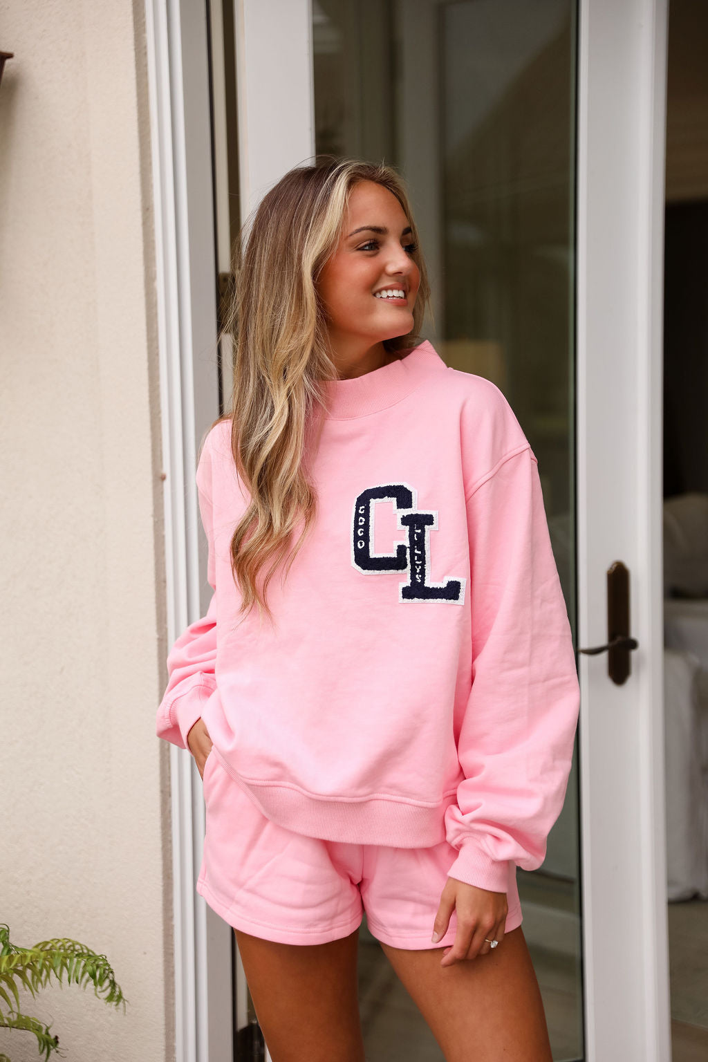 Varsity Mock Neck - Bubblegum Kiss