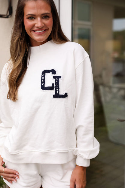 Varsity Mock Neck - Sugar Milk