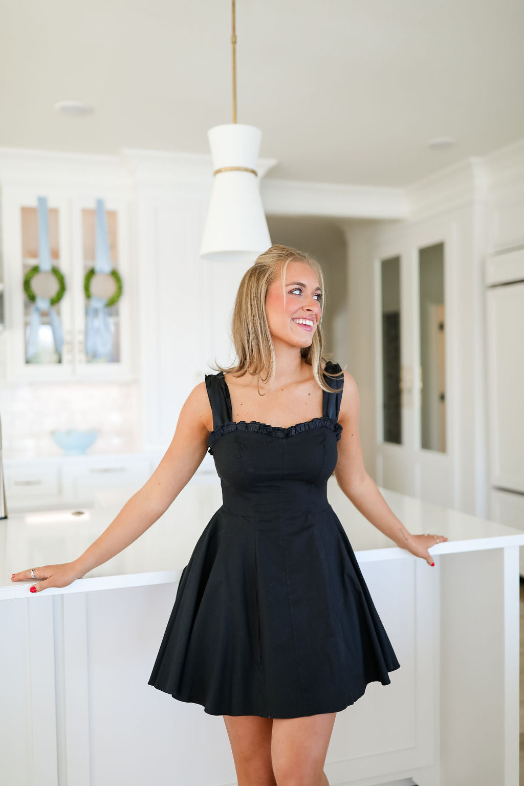 Mindy Midnight Mini Dress - Black Combo FREE PEOPLE